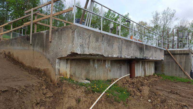 Failed Concrete being replaced at Secondary Clarifiers