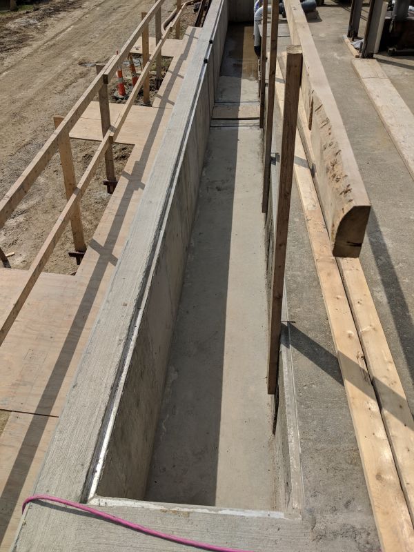 New Concrete Channel at Secondary Clarifiers